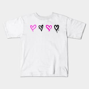 Spray painted hearts Kids T-Shirt